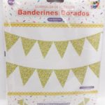 Banderines Plateados y Dorados  Glitter