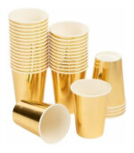 Vaso de Polipapel  Dorado Liso x6 Unidades - Imagen 2
