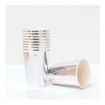 Vaso de Polipapel  Plateado Liso x 6 Unidades