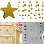 Guirnalda Estrellitas Doradas Glitter Por 1,5 Mts