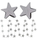 Guirnalda Estrellitas Plateadas Glitter Por 1,5 Mts