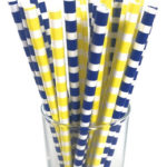 Sorbete de Rayados Azul Blanco Y Amarillo Blanco  x 24 Unidades