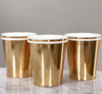 Vaso de Polipapel  Dorado Liso x6 Unidades
