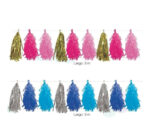 Guirnalda de Borlas Rosa Fucsia y Dorado o Azul Celeste y Plateado - Imagen 2