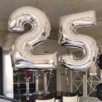 Globo Numero 40 Pulgadas  o 1 Metro Plateado x unidad.