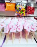 Velas Numeros Chicos Gibreados de Telgopor. Varios Colores. - Imagen 3