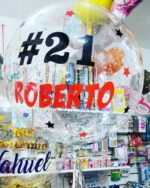 GLOBO BURBUJA PERSONALIZADO CON GLITTER Y HELIO 18 PULGADAS - Imagen 34