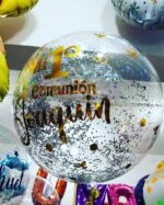GLOBO BURBUJA PERSONALIZADO CON GLITTER Y HELIO 18 PULGADAS - Imagen 17