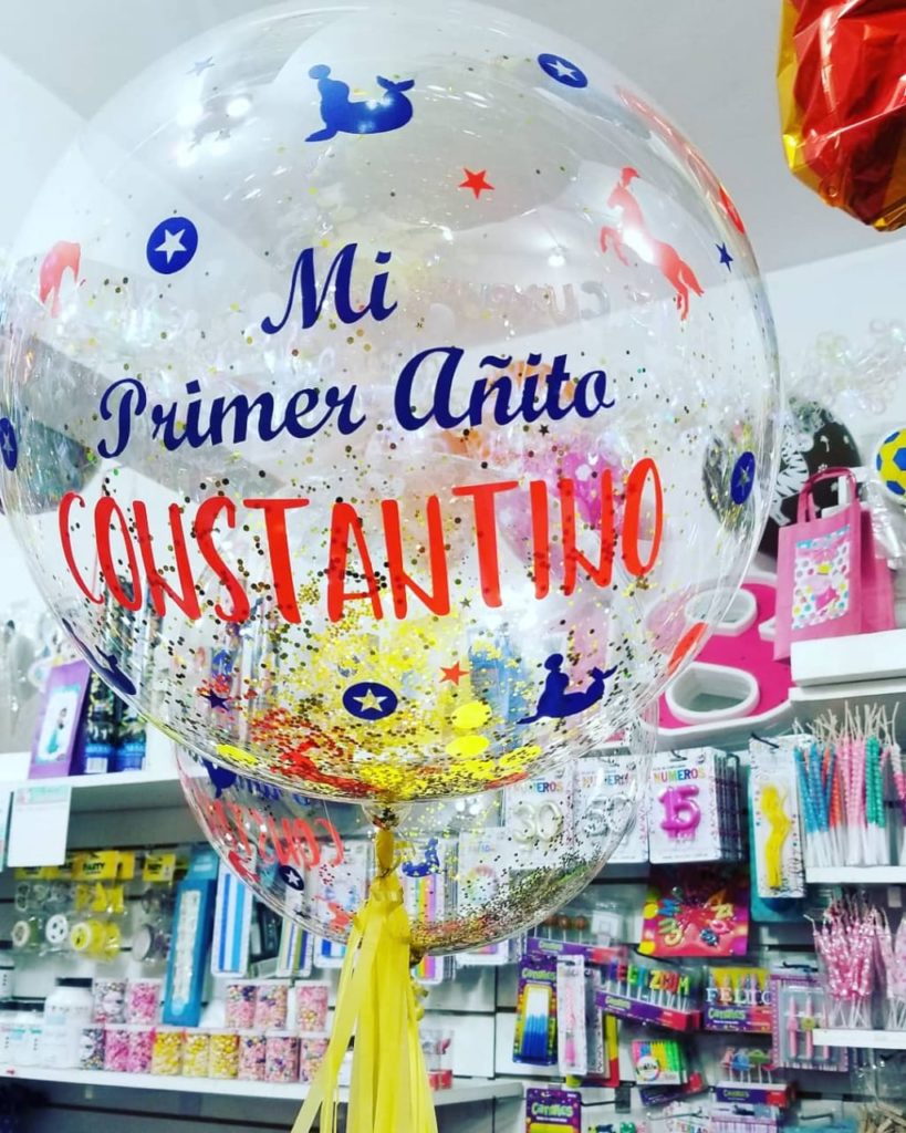 GLOBO BURBUJA PERSONALIZADO CON GLITTER Y HELIO 18 PULGADAS - Cotillón ...