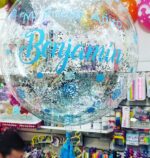GLOBO BURBUJA PERSONALIZADO CON GLITTER Y HELIO 18 PULGADAS - Imagen 2