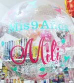 GLOBO BURBUJA PERSONALIZADO CON GLITTER Y HELIO 18 PULGADAS - Imagen 7