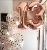 Globo Numero 40 Pulgadas  o 1 Metro Gold Rose  x unidad Inflado con Helio - Imagen 5
