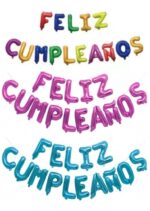 Set Globos Frase Feliz Cumpleaños 16 Pulgadas Varios Colores - Imagen 3
