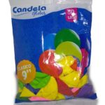 Globos Estandar 9 Pulgadas Liso x 50  Unidades Colores Surtidos Marca Candela