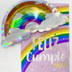 Plato Con Forma de ArcoIris de Polipapel 17 cm Por 6 Unidades
