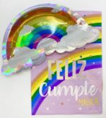 Plato Con Forma de ArcoIris de Polipapel 17 cm Por 6 Unidades