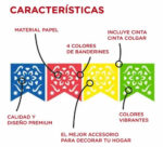Banderin Mexicano FLORES De 2 Mts. - Imagen 2