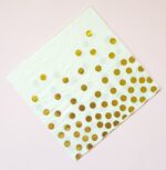 Servilletas Blanca Lunares Dorados Por 12 Unidades