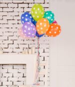 Globo Latex A Lunares Multicolores x 12 Unidades Candela 12 Pulgadas