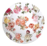 Plato Flores Vintages  de Polipapel de 17 cm Por 6 Unidades