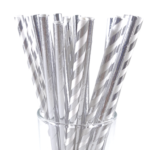 Sorbete de Polipapel Plateado Metalizado Mixto x 24 Unidades