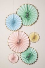 Juego de Rosetas Pastel Multicolor con Borde Dorado x 6 Unidades Varias Medidas. - Imagen 2