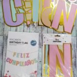 Banderin Feliz Cumpleaños Pastel Borde Dorado