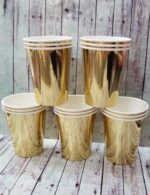 Vasos Metalizados Polipapel Rosa Gold x 6 Unidades - Imagen 3