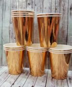Vasos Metalizados Polipapel Rosa Gold x 6 Unidades