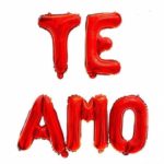 Frase Globo Imprenta TE AMO ROJO