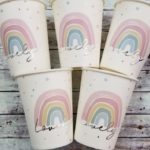 Vaso Polipapel ArcoIris Lovely  x 10 Stamping Plata