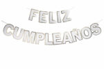 Banderin Feliz Cumpleaños Troquelado Amarillo Borde Dorado - Imagen 2