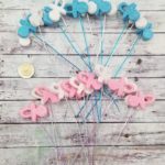 Mini Formita Para Torta Chupetes  x 5. Gama ROSA o CELESTE.