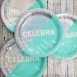 Plato Polipapel CELEBRA Celeste  23 cm por 6 Unidades.