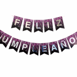 Banderin Feliz Cumpleaños Confetti Stamping Dorado Varios Colores