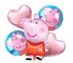 Set de Globos Peppa Pig x 5 Metalizado