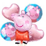 Set de Globos Peppa Pig x 5 Metalizado