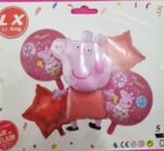 Set de Globos Peppa Pig x 5 Metalizado - Imagen 2