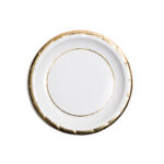 Platos Polipapel x 8 Blancos Guarda  Dorada