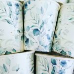 Vaso Polipapel Hojas Botanico Pintitas Stamping  Doradas x 10