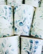 Vaso Polipapel Hojas Botanico Pintitas Stamping  Doradas x 10
