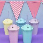 Vasos Milkshake Pasteles Multicolores x 10