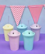 Vasos Milkshake Pasteles Multicolores x 10