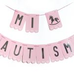 Banderin Stamping Plata MI BAUTISMO en Rosa o Celeste