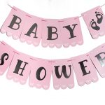 Banderin Stamping Plata Baby Shower en Rosa o Celeste
