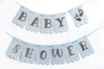 Banderin Stamping Plata Baby Shower en Rosa o Celeste - Imagen 2