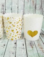PortaCupcake Blancos con Stamping Dorado Varios Modelos x 10. - Imagen 3