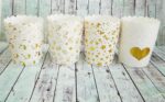 PortaCupcake Blancos con Stamping Dorado Varios Modelos x 10.