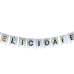 Banderin Felicidades  Confetti con Stamping Dorado