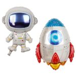 Globo Metalizado Espacial 32 Pulgadas . Astronauta o Nave Espacial. Apto Helio.